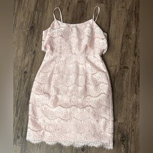 Nanette Lepore Bella Donna Peach Strappy Lace Sheath Dress size 10